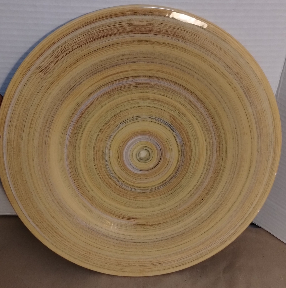 Pier 1 Terre Gold Earthenware Hand Painted Plater